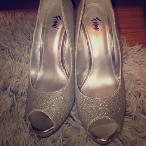 Glitter Silver Heels